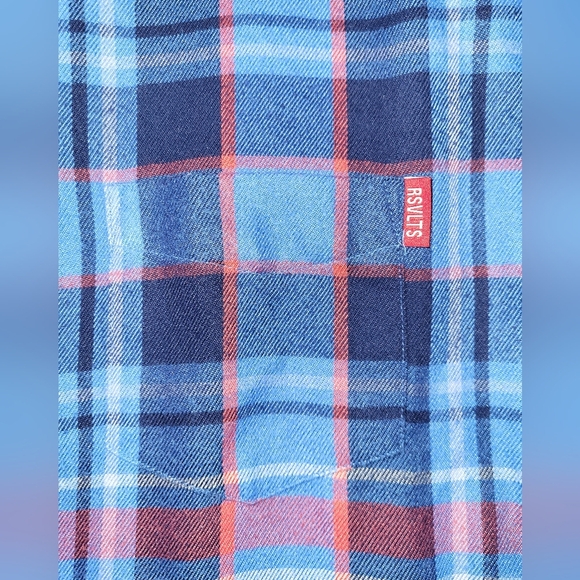 RSVLTS The Minnesotan Flannel Shirt Men's Size X‎ Large Blue Red Front Pockets - Picture 8 of 10